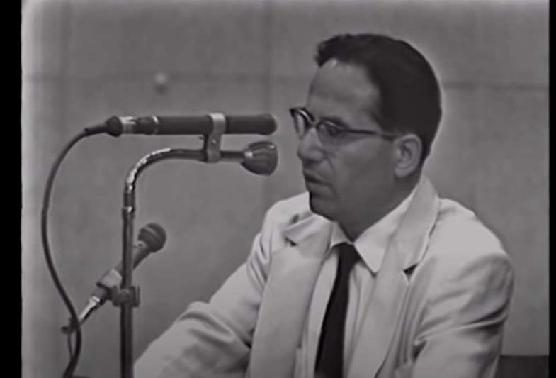 아돌프 아이히만 68차 공판에서 증언하는 예히엘 디누어 ⓒ유튜브 채널 EichmannTrialEN